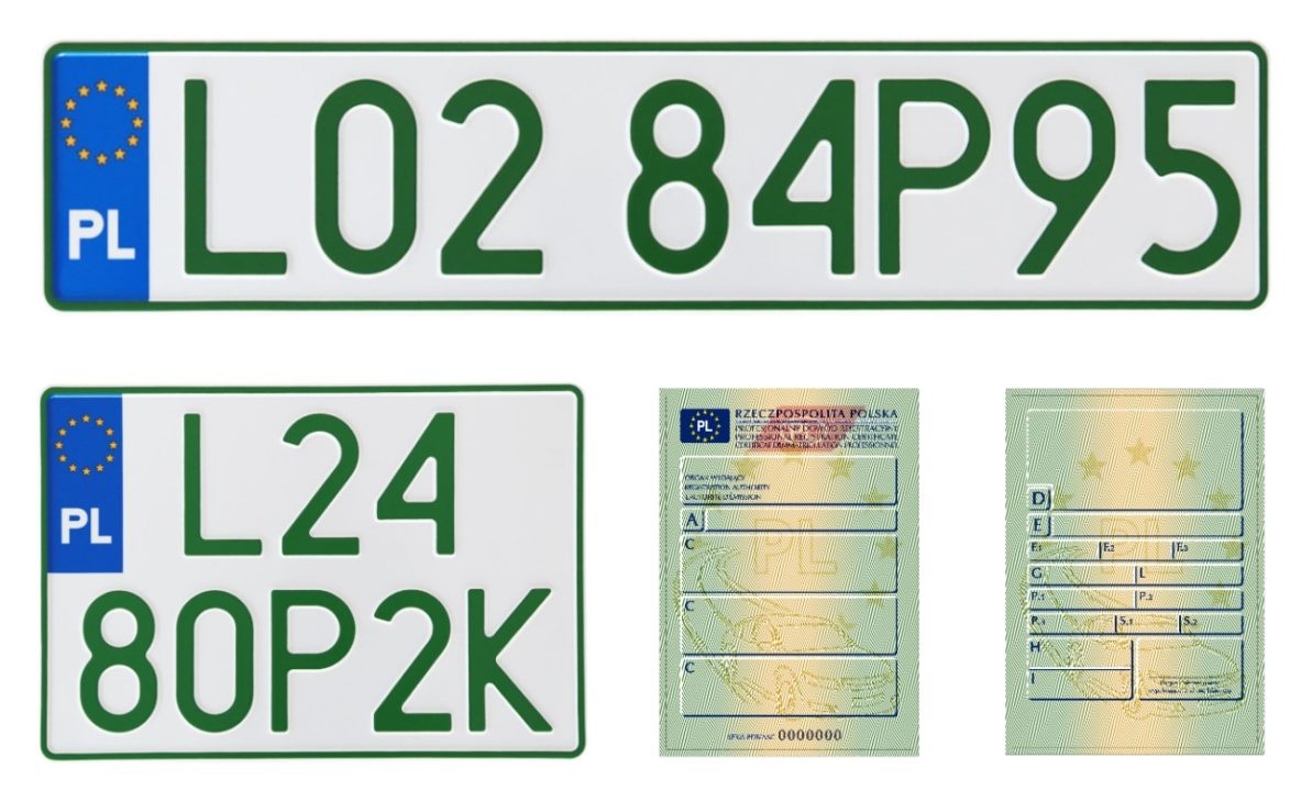 Zielone tablice rejestracyjne profesjonalne